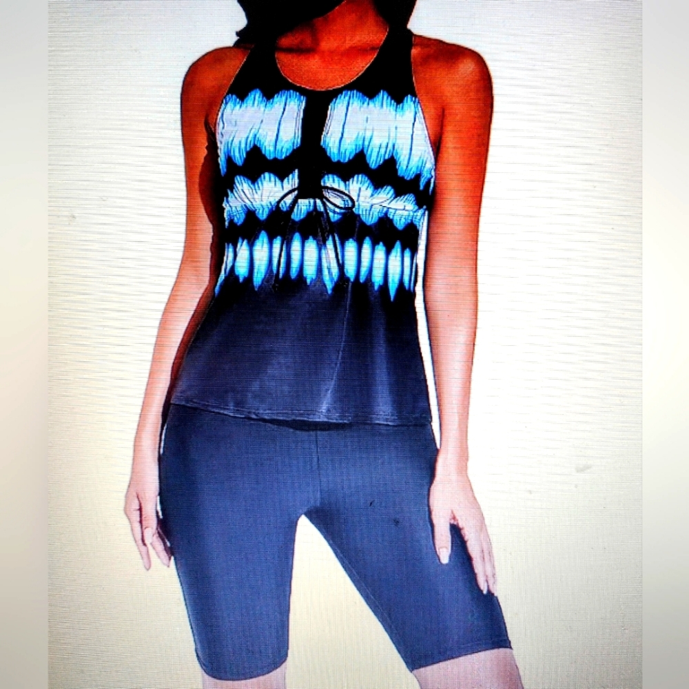 Swim Tankini with biker shorts bottom sz XL